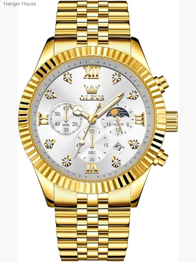 Stainless Steel Chronograph Watch With Luminous Display